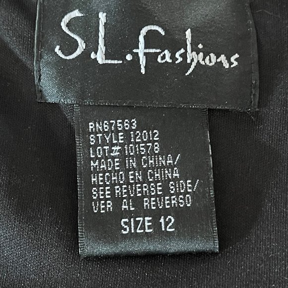 ✨HP✨ S.L. Fashions Little Flirty Black Dress - small 12 - Picture 4 of 4